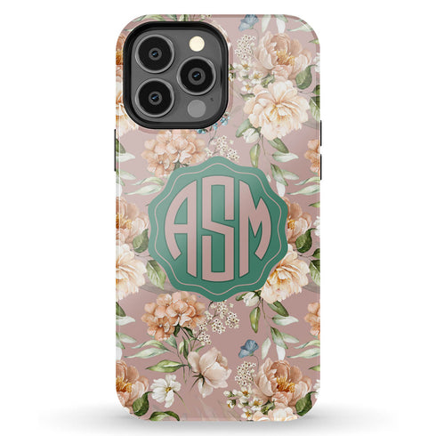 Watercolor Flowers Personalized Monogram iPhone Case